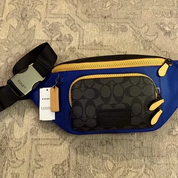 Track Belt Bag In Colorblock Signature Canvas